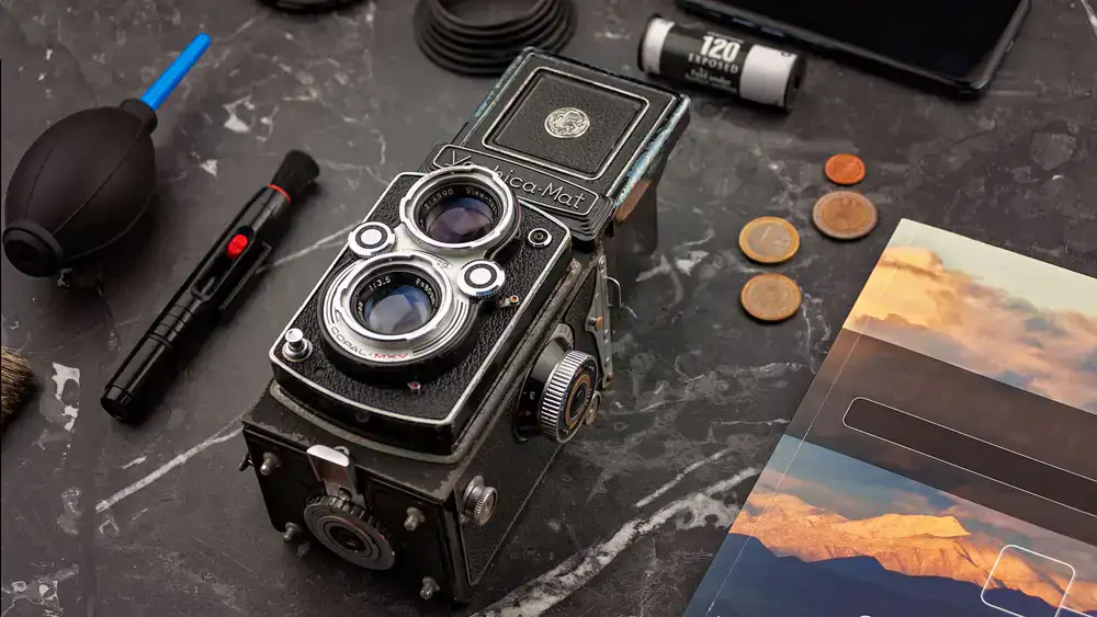 A roll of 120 medium format film