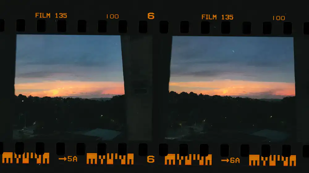 35mm film strips laid out